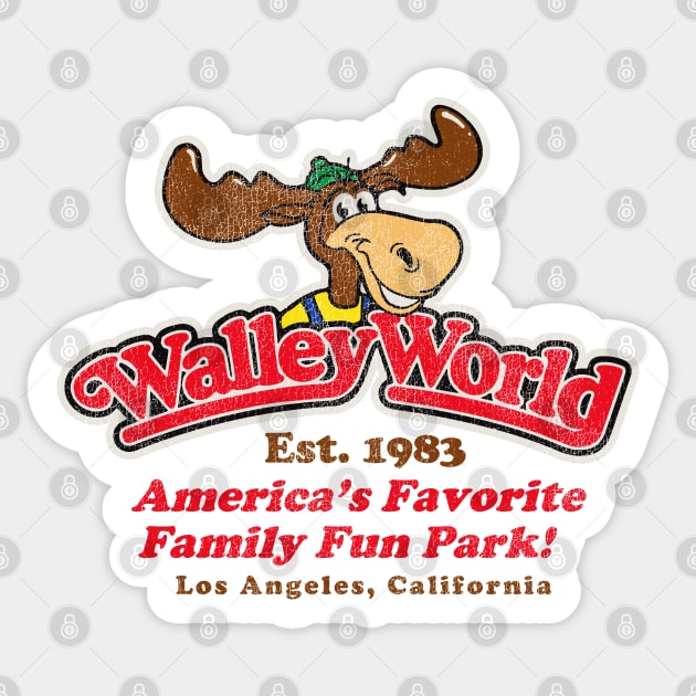 Walley World Moose Worn Sticker by Alema Art